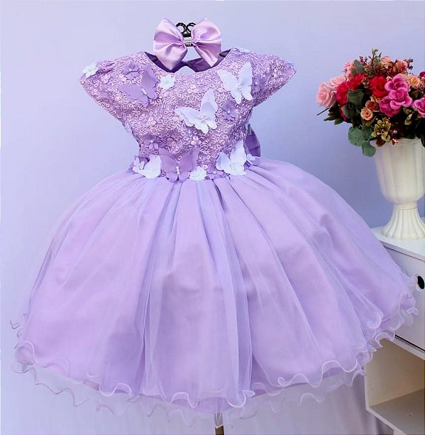Vestido Lilás Borboleta