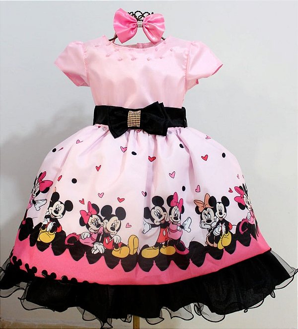 Vestido Minnie e Mickey