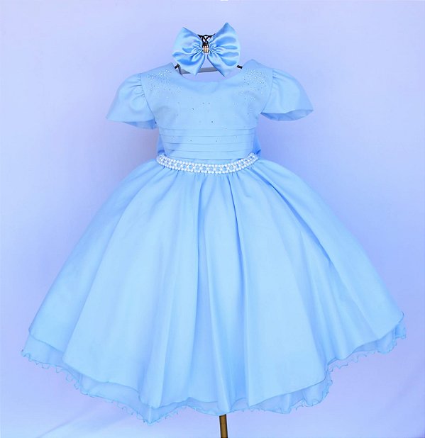 Vestido Infantil Azul Formatura Daminha Festa Casamento - Pingo de Gente  Baby Kids