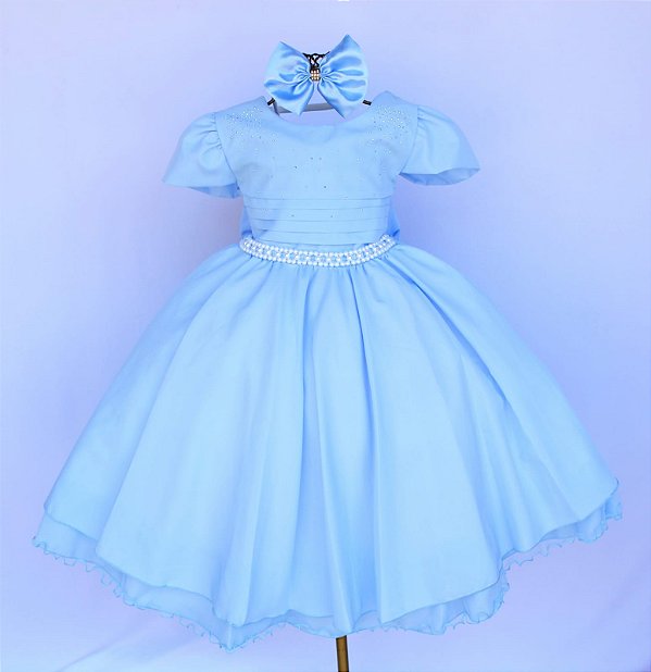 Vestido infantil best sale festa azul claro