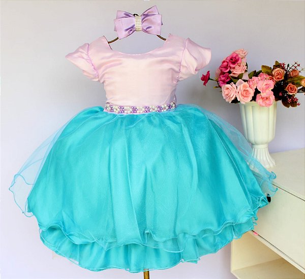 Vestido Lilás e Verde