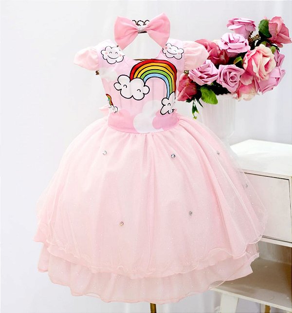Vestido Rosa Arco Íris