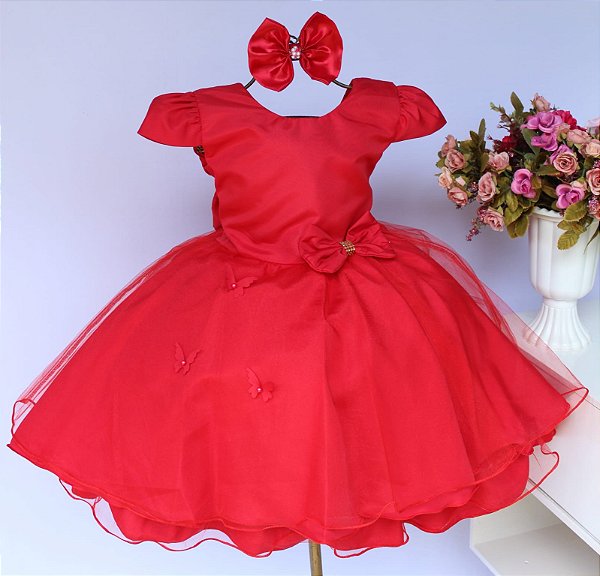 Vestido Borboleta Vermelho