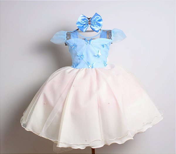 Vestido Azul / Creme