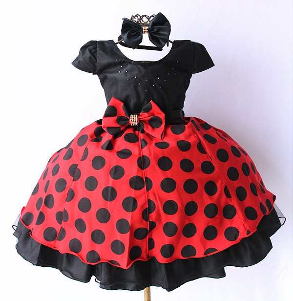 Vestido Joaninha Laço com Poá