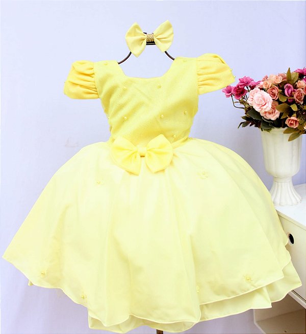 Vestido Amarelo Florzinhas