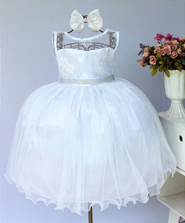 Vestido Regata Branco Brilho