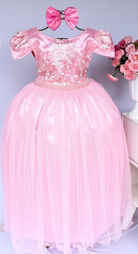 Vestido Rosa Longo