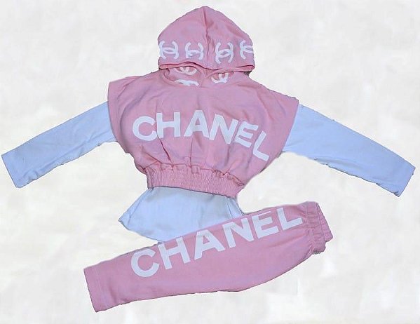 Conjunto De Frio Rosa Branco Chanel