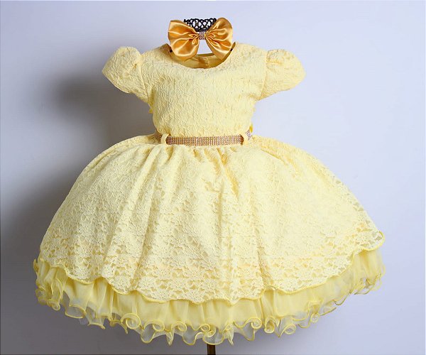 Vestido Amarelo Renda