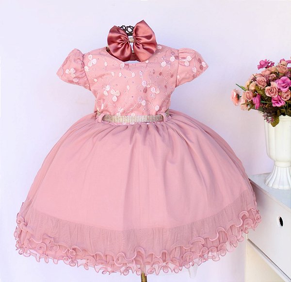 Vestido Rose Menina Bonita