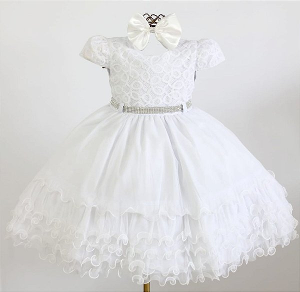 Vestido Branco Babado
