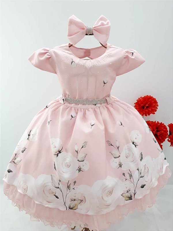 Vestido Floral Rosa Menina Bonita