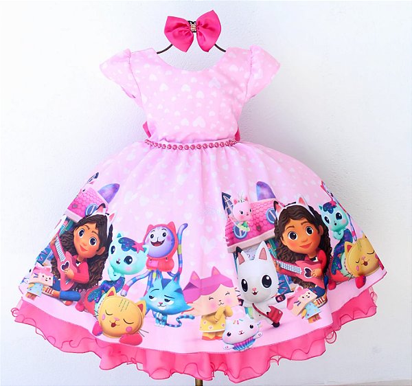 Vestido Infantil A Casa Magica Da Gabby Rosa