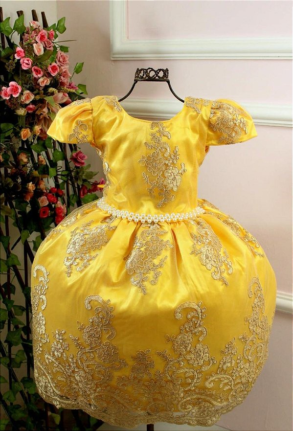 Vestido Infantil Luxo Realeza com Tiara