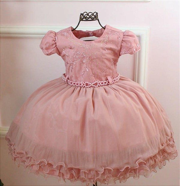 Vestido Rose Luxo Delicado.