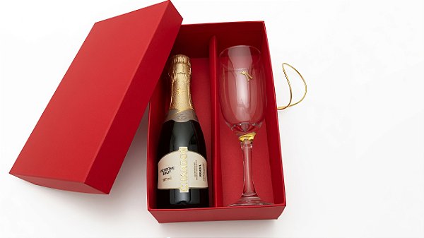 Caixa Cartonada 22x13x7 Vermelho Chandon/01 taça