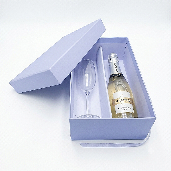 Caixa Cartonada Chandon/01 Taça - Branco medida 22x13x7