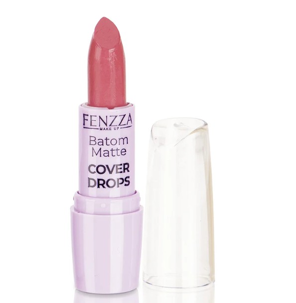 Batom Bastão Matte - Cover Drops - Cor 03 Requinte - Fenzza