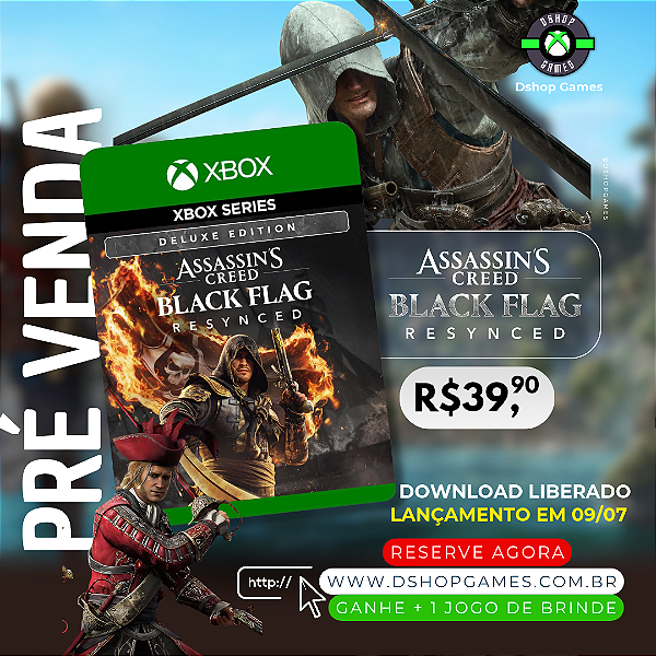 Assassin's Creed Black Flag Resynced Edição Deluxe - Xbox Series S/X Mídia Digital