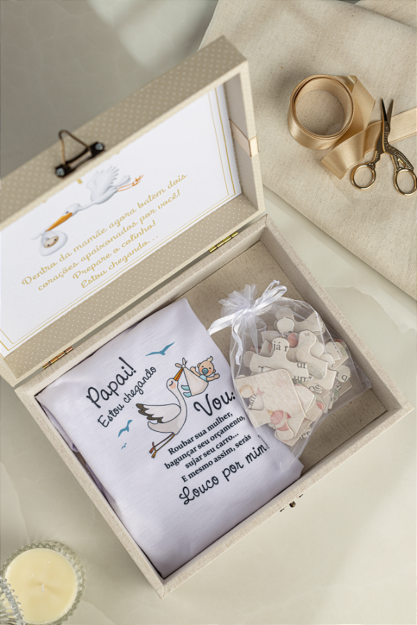 Caixa revelação de gravidez – Body e quebra-cabeças