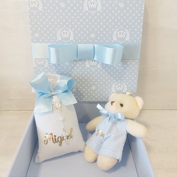 Caixa convite para padrinhos – Sachê e chaveiro ursinho