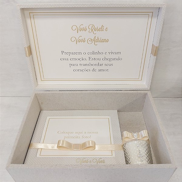Caixa revelação de gravidez – Porta-retratos e vela