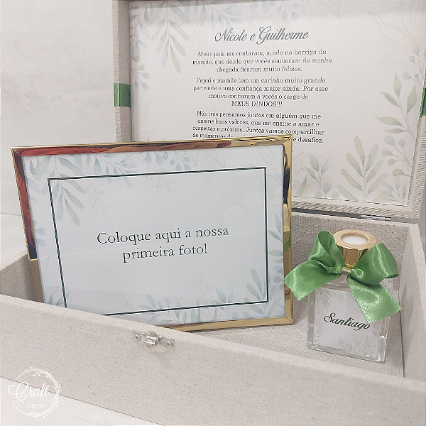 Caixa convite para padrinhos - Porta retratos e aromatizador