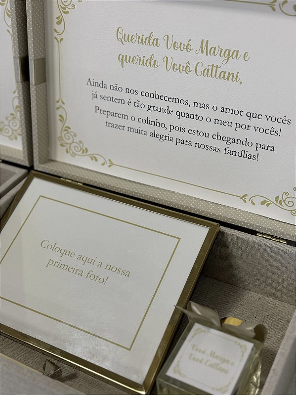 Caixa revelação de gravidez - Porta retratos e aromatizador