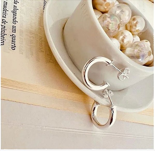 Argola Tube - Prata - Antialérgico