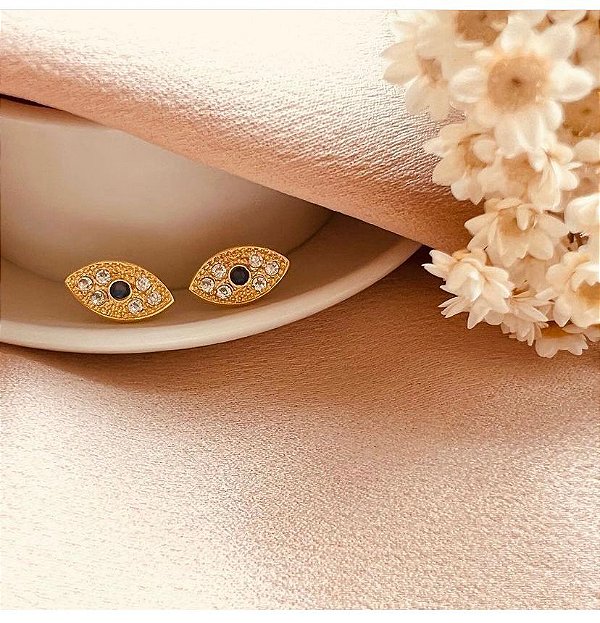 Brinco Hamsa - Dourado - Antialérgico