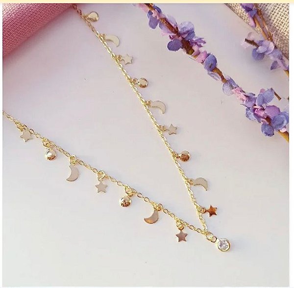 Choker Lua - Dourado - Antialérgico