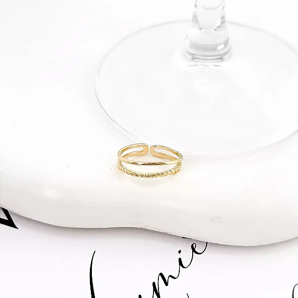 Anel Duplo Dourado - Regulável