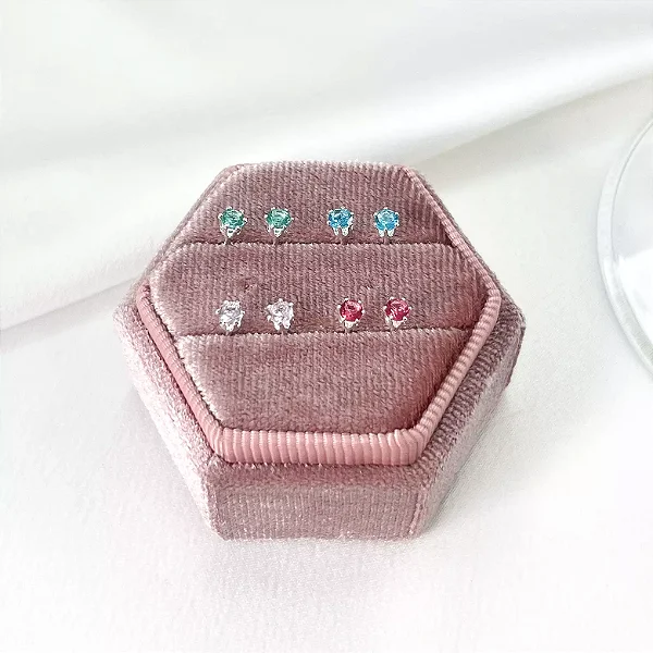 Brincos Ponto de Luz - Rosa