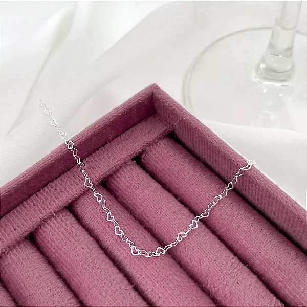 Pulseira elo de coração