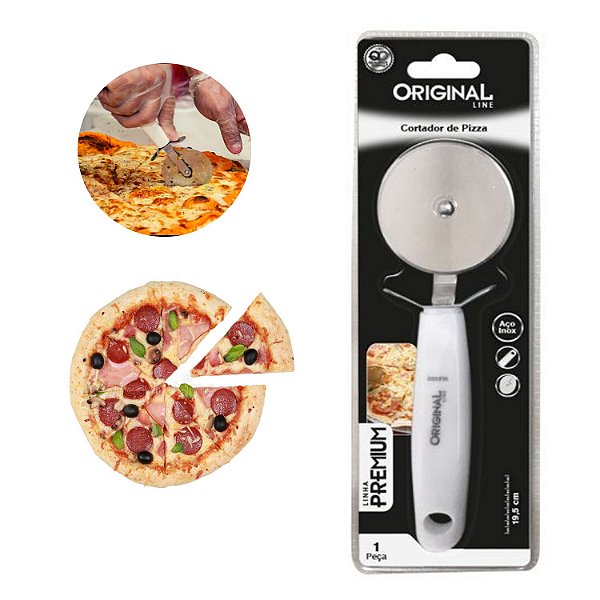 Cortador de Pizza e Massas Profissional Em Aço Inox 21cm