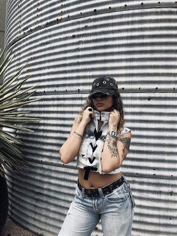 CROPPED GOLA JEANS - UPCYCLING