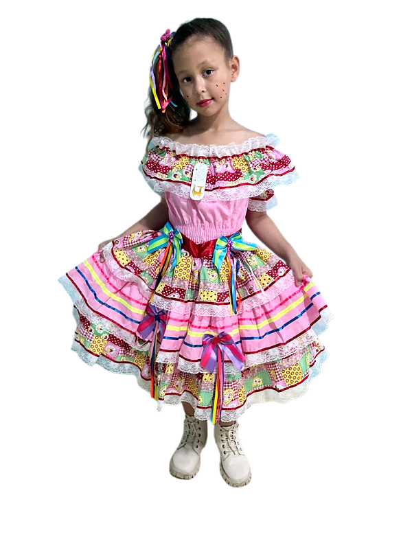 Vestido Junino Infantil JENIFER- Elastex na cintura