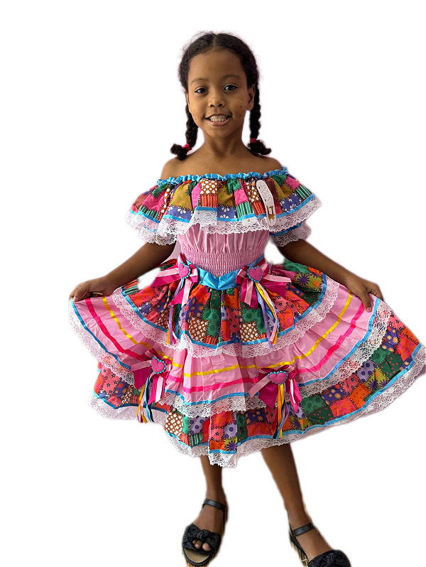 Vestido Junino Infantil JENIFER 2- Elastex na cintura