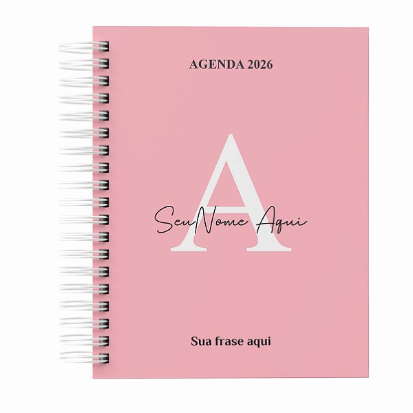 Agenda Inicial 2026 - Rosa Claro - Personalize