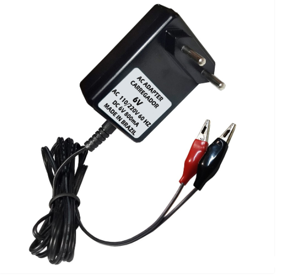 CARREGADOR 6V - PLUG JACARÉ