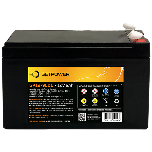 BATERIA SELADA 12V 9ah **DC** GETPOWER - VRLA AGM