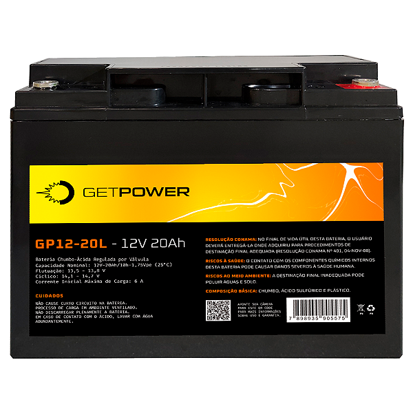 BATERIA SELADA 12V 20ah **L** GETPOWER - VRLA AGM