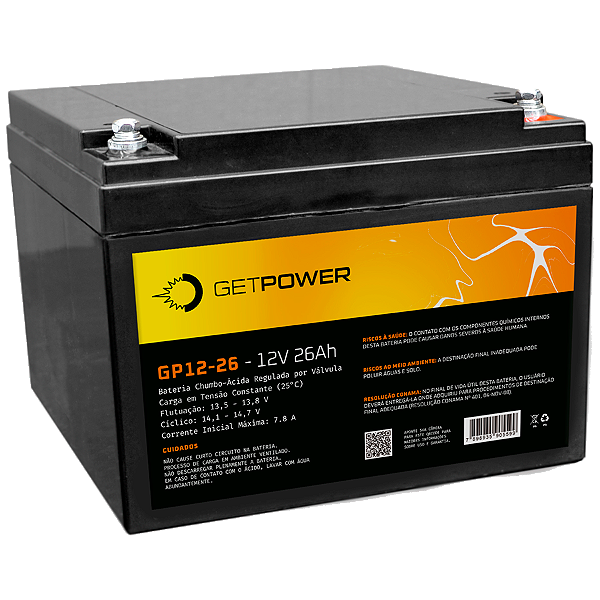 BATERIA SELADA 12V 26ah GETPOWER - VRLA AGM