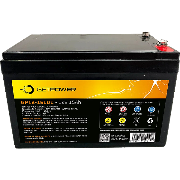 BATERIA SELADA 12V 15ah GETPOWER – VRLA AGM