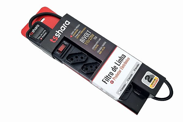 FILTRO DE LINHA + PROTETOR 4 TOMADAS - TSSHARA