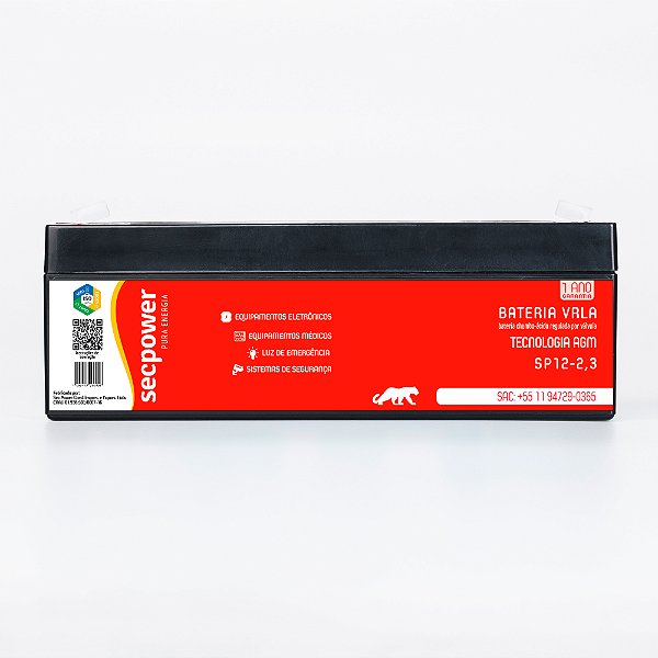 Bateria Selada VRLA 12V 2,3AH Secpower – SP 12-2,3