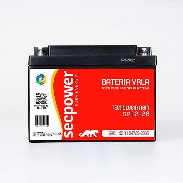 BATERIA SELADA 12V 26AH SECPOWER - VRLA AGM