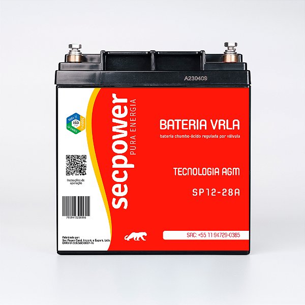BATERIA SELADA 12V 28A SECPOWER - VRLA AGM