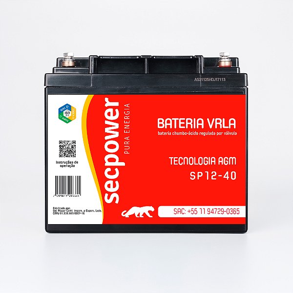 BATERIA SELADA 12V 40AH SECPOWER - VRLA AGM